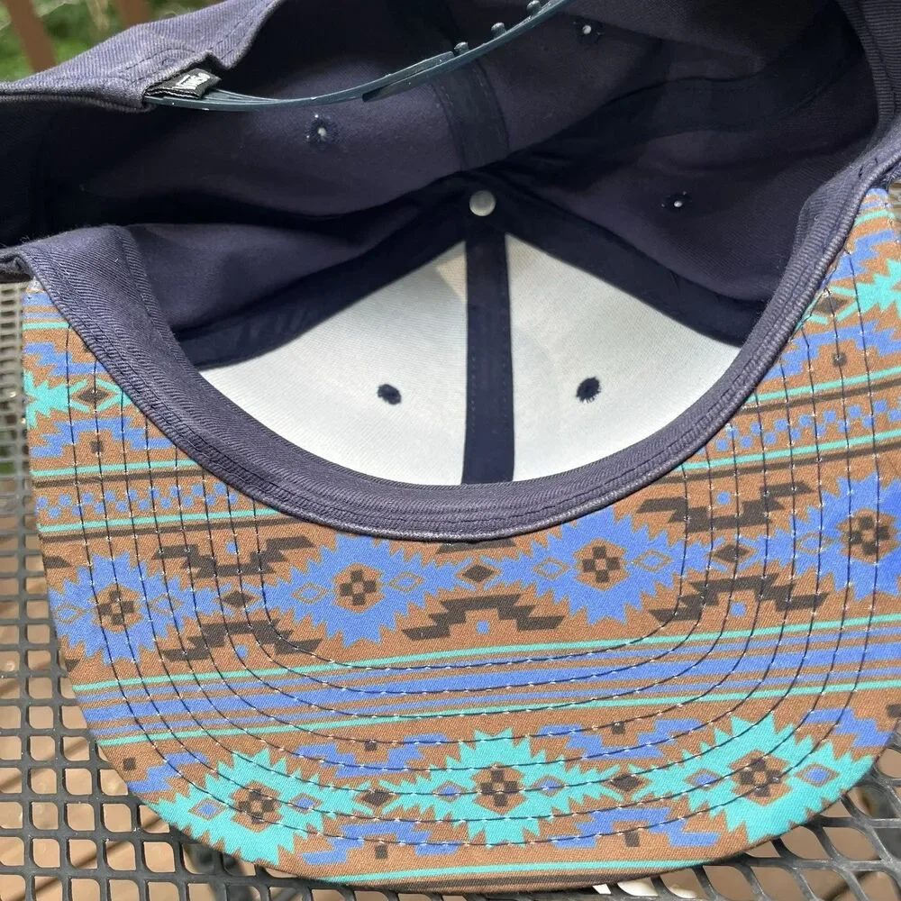 VANS Off The Wall Skate Skateboarding Hat Snapback Cap Adjustable Blue Aztec
